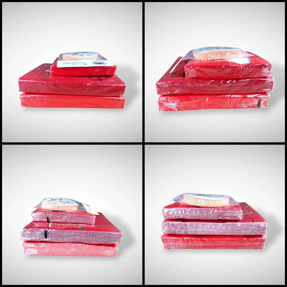 Scandinavian NOS Paper Napkins & Coasters Vintage Dala‎ Horse Gnomes Lucia